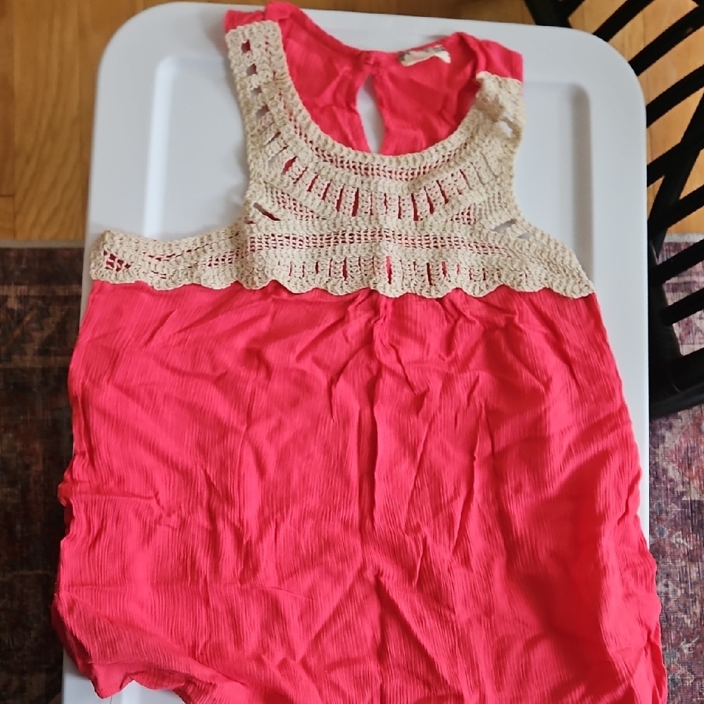 Pink and Cream Tank Top